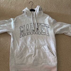 Casual Gray Hoodie with MARKET Logo